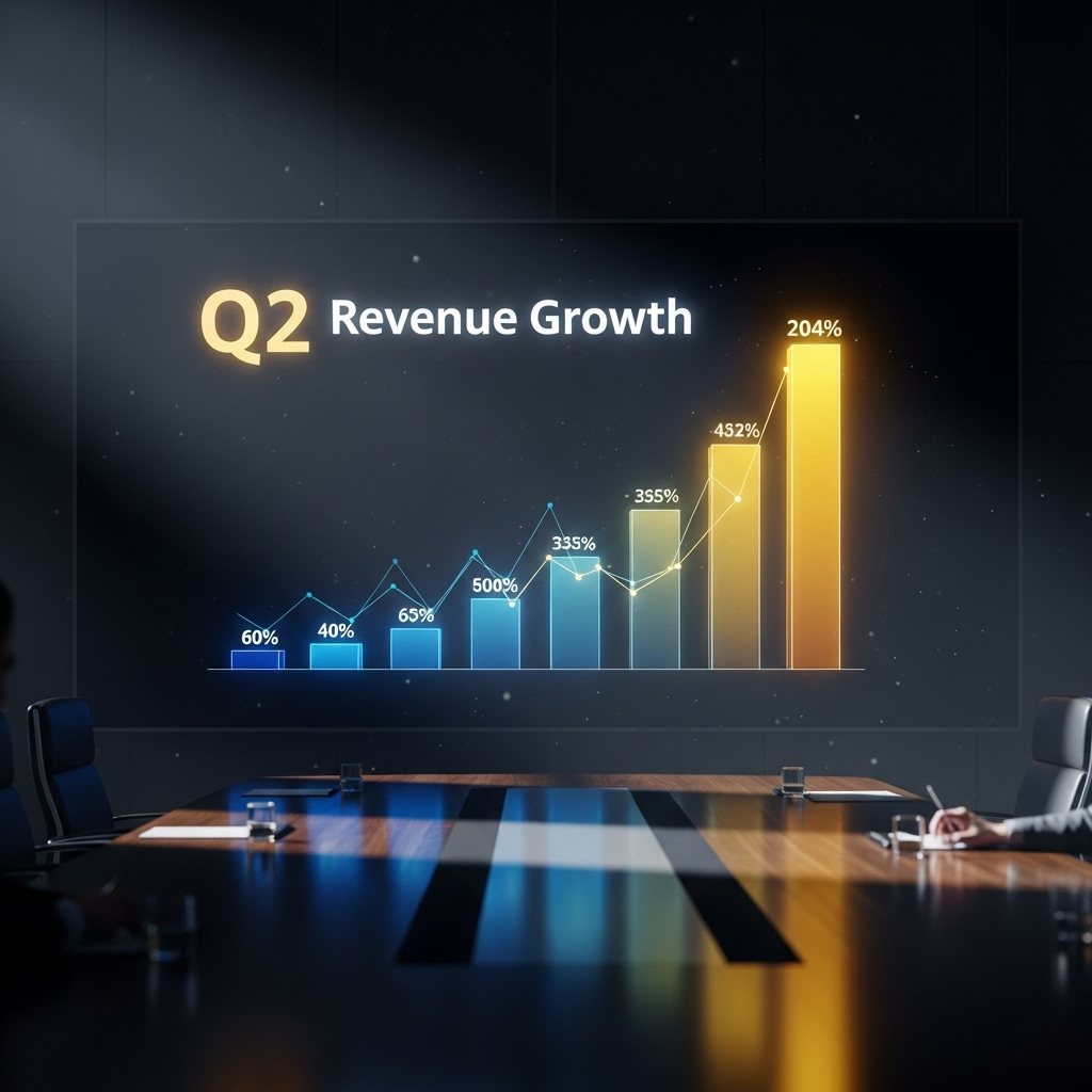 Strong Q2 Report: 5 Key Takeaways for Investors in 2024 2 A bar chart showing impressive revenue growth detailed in the strong q2 report.