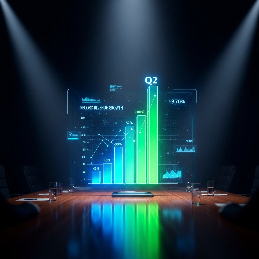 Strong Q2 Report: 5 Takeaways From Record Earnings 2 A bar chart showing record revenue growth detailed in the strong Q2 report.