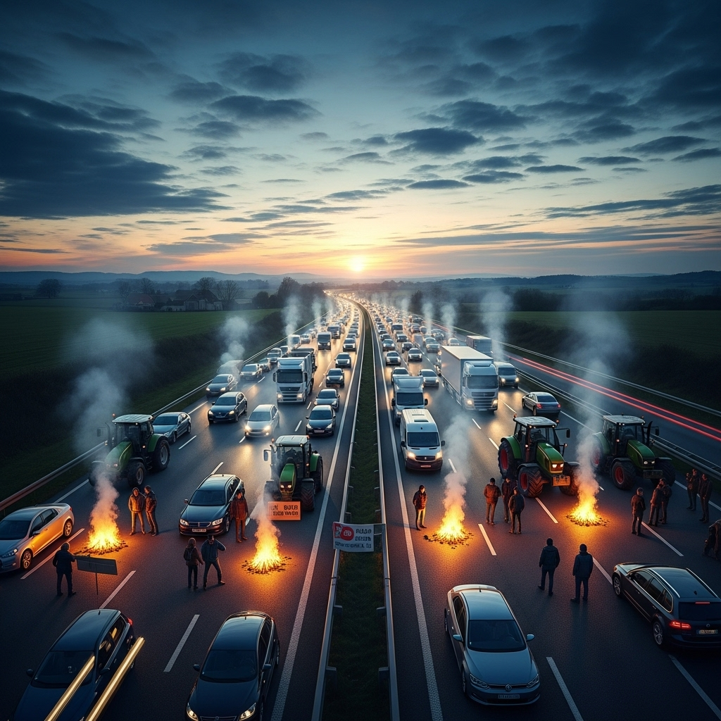 'block everything' protests': Hundreds Arrested in France 2 A blocked highway in France during the 'block everything' protests.