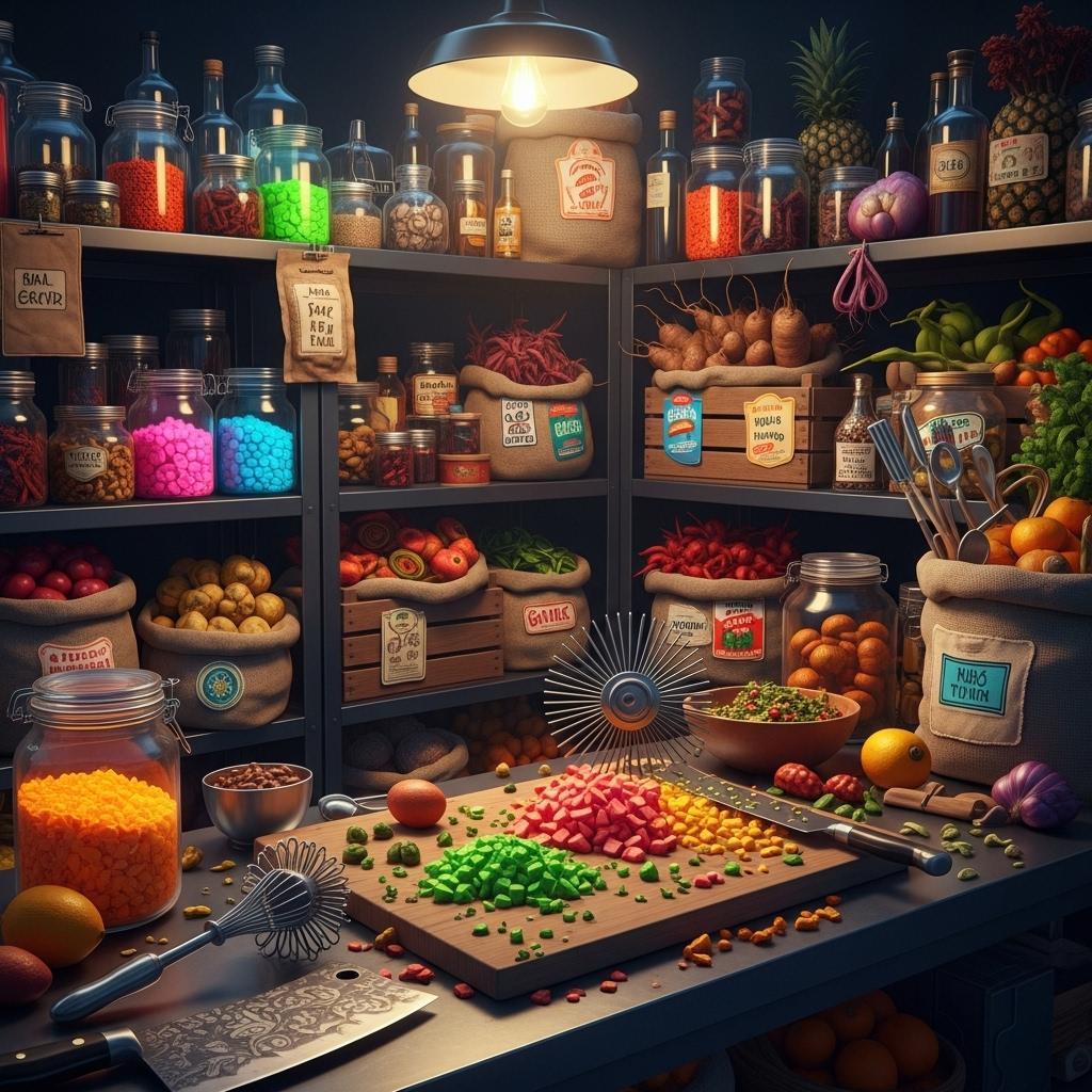 TV cooking shows: 1 cronut reveals the 3 big problems 3 A chaotic pantry with strange ingredients, a common sight on tv cooking shows.