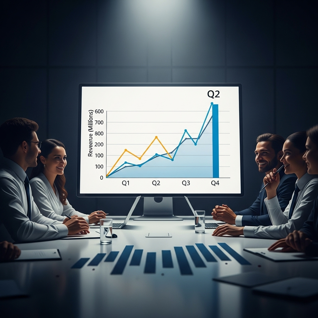 Strong Q2 Report: 5 Takeaways Driving Market Confidence 2 A chart showing impressive revenue growth, illustrating the strong Q2 report.