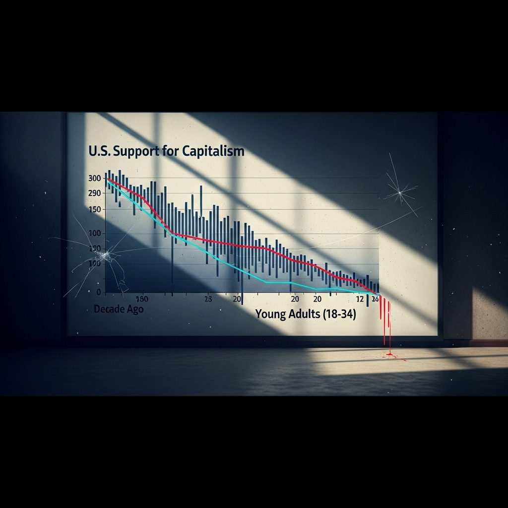 US support for capitalism at 59% hits new Gallup low 2 A chart showing the declining US support for capitalism over the last decade, especially among young adults.