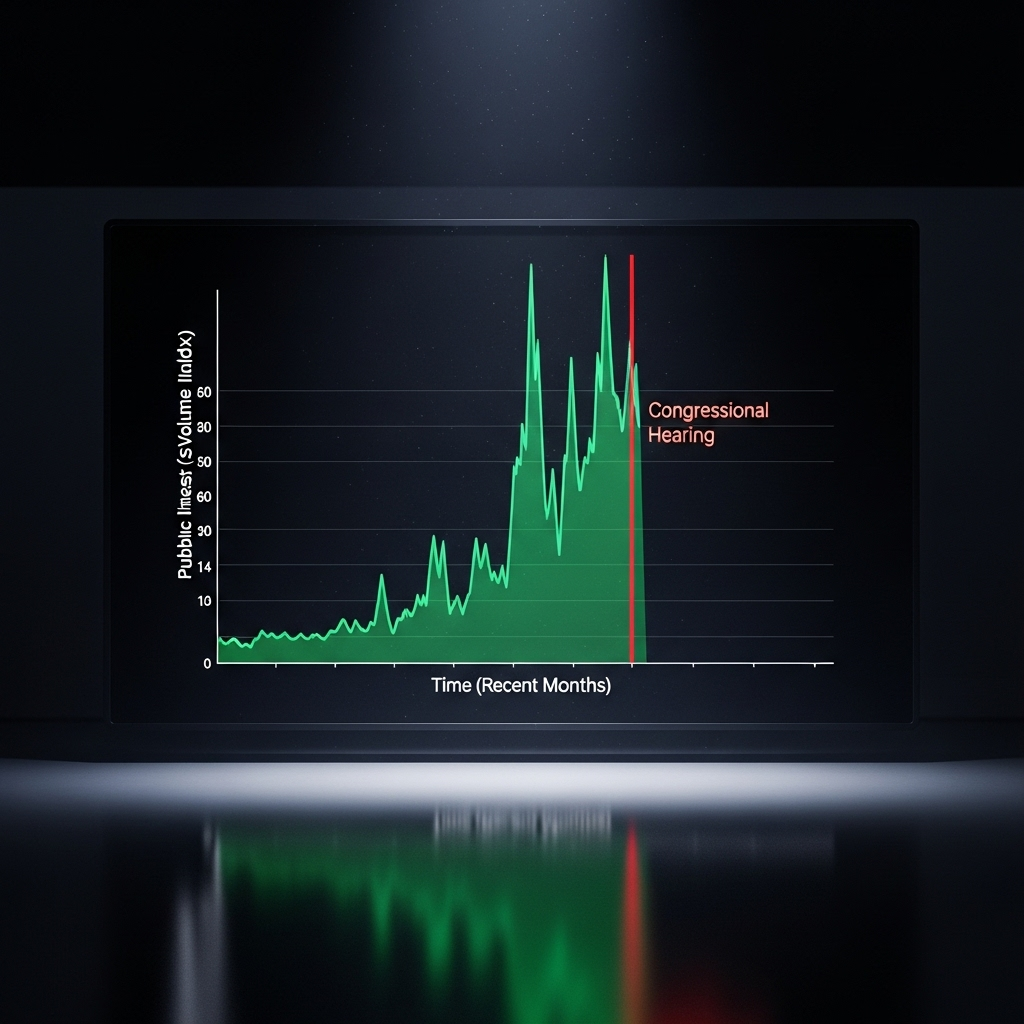 UFO Sightings: 3 Witnesses Testify at Capitol Hill Hearing 4 A chart showing the recent spike in public interest regarding ufo sightings following the hearing.