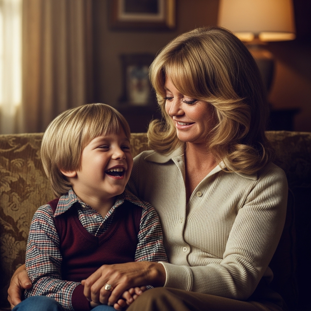 Son Oliver Hudson Gets Birthday Tribute from Mom Goldie Hawn 2 A classic throwback photo of a young Goldie Hawn with her son Oliver Hudson as a child.