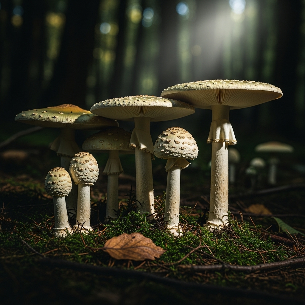 Toxic mushroom lunch: 3 dead, murderer jailed for life 2 A cluster of deadly Amanita phalloides, or Death Cap mushrooms, growing in the wild; the fungus used in the toxic mushroom lunch.