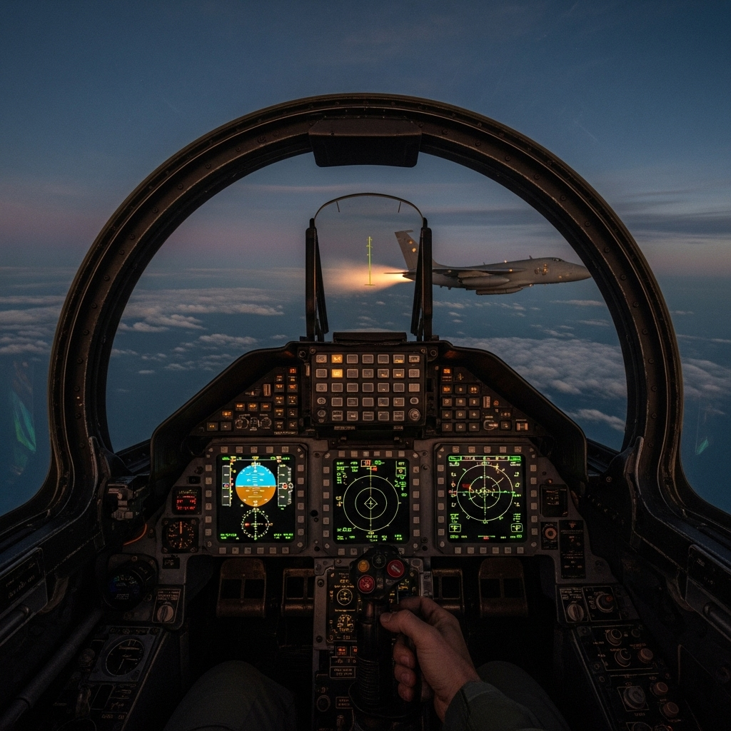 Stunning Videos: 5 NATO Jet Encounters with Russia 2 A cockpit view from one of the stunning videos, showing a NATO pilot's perspective of an intercept.