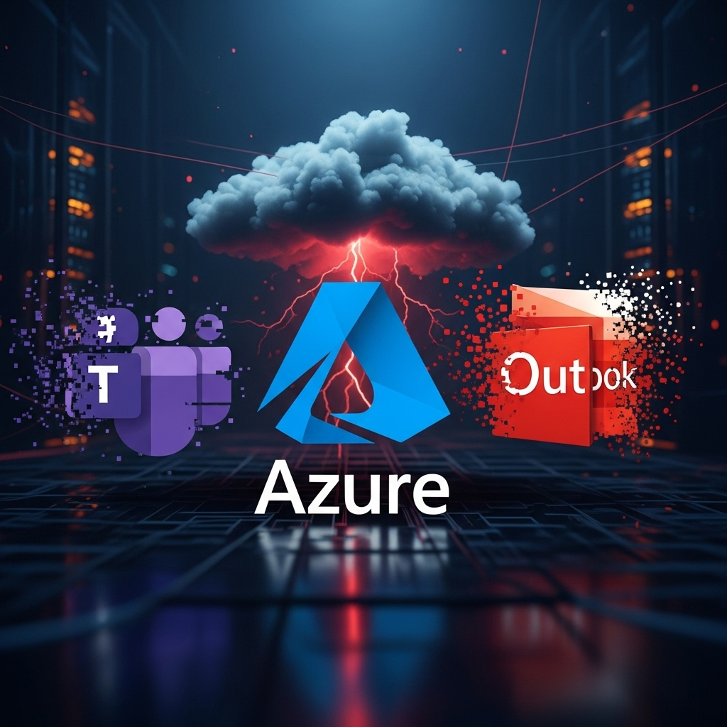 Microsoft cloud services: 4 cables cut, causing outage 2 A collage of logos for Azure, Teams, and Outlook, illustrating the scope of the microsoft cloud services outage.