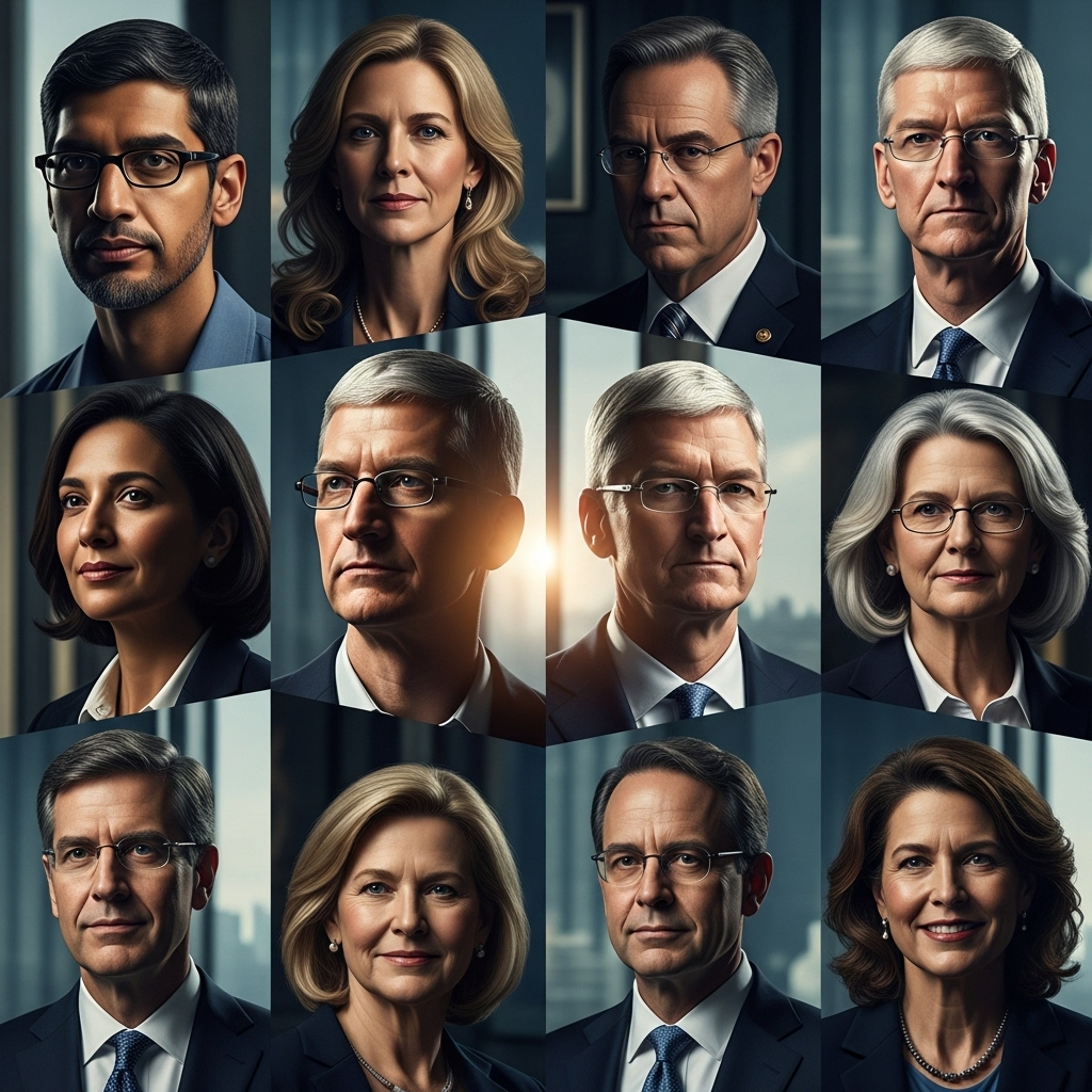 Business Chiefs: 100+ Urge Trump to Ease Immigration 3 A collage of prominent business chiefs who signed the letter urging for immigration reform.