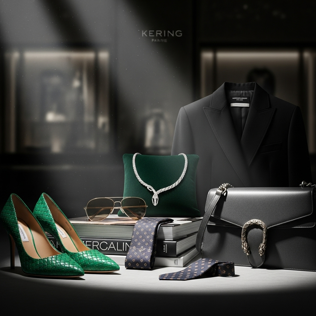 Incoming CEO Pledges: 3 Ways to Get Kering's Mojo Back 3 A collection of products from Kering brands, illustrating the incoming ceo pledges for brand diversification.