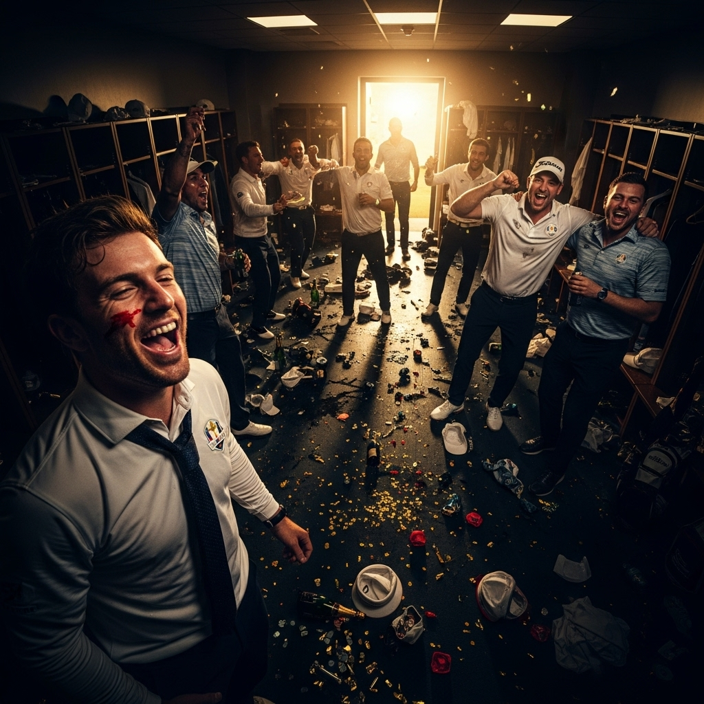 ryder cup inclusion: 1 'messy' night for Tyrrell Hatton 3 A conceptual image of celebration, symbolizing the messy night that followed Tyrrell Hatton's ryder cup inclusion.