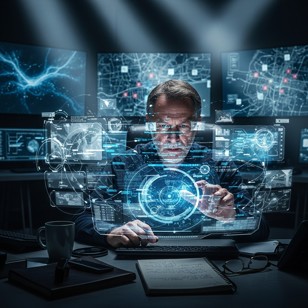 Former FBI Profiler: 3 Signs Kirk's Assassin Leaked Plans 2 A conceptual image of digital clues and data points, analyzed by a former fbi profiler.