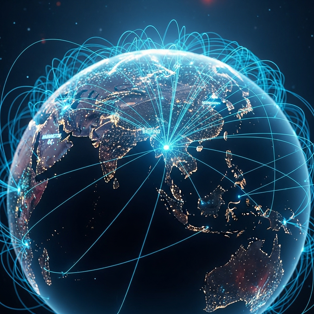 Foreign Intelligence: 3 French Mosques Targeted in Probe 3 A conceptual image representing the global flow of foreign intelligence data between countries.