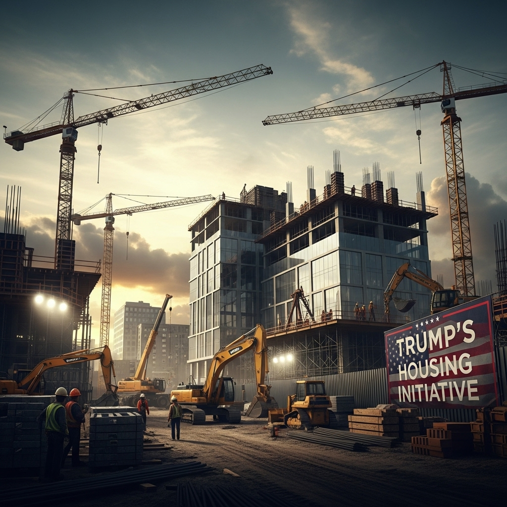 Trump’s housing push: 3 ways it could help millions 2 A construction site with cranes, illustrating the building focus of trump’s housing push.