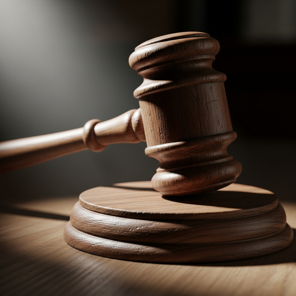 His Life: 1 Man's Failed Bid to Block Netflix Film 3 A courthouse gavel on a sound block, symbolizing the final legal decision on his life story.