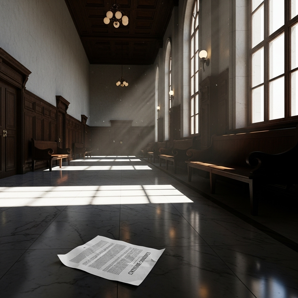 'extreme' conduct': 5 New Details in NFL Divorce Case 4 A courthouse hallway, representing the ongoing legal battle where 'extreme' conduct' is a central claim.