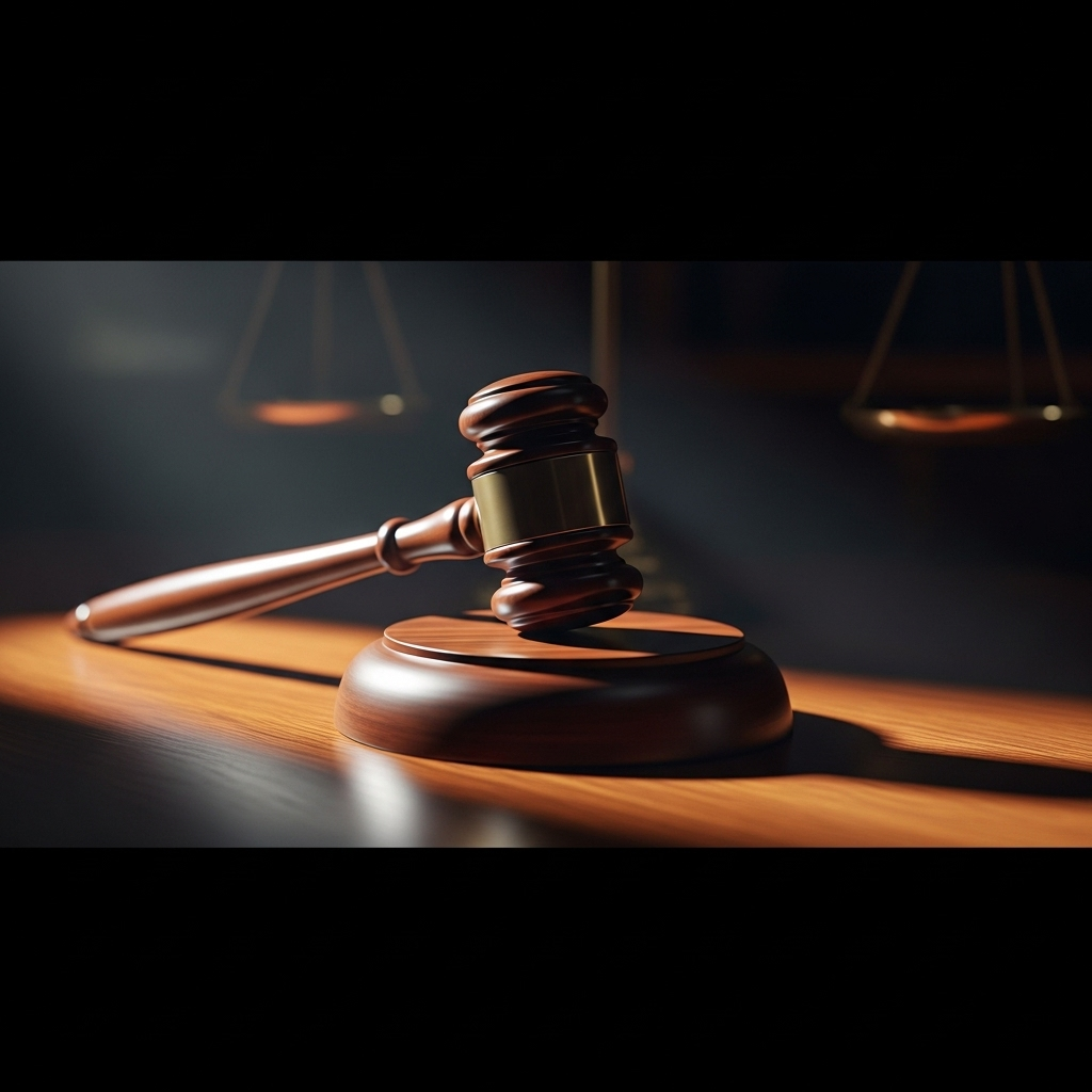 US DOJ Asks Court for 1 Emergency Ruling on Fed Board 3 A courtroom gavel on a sound block, symbolizing the critical ruling the US DOJ is seeking from the court.