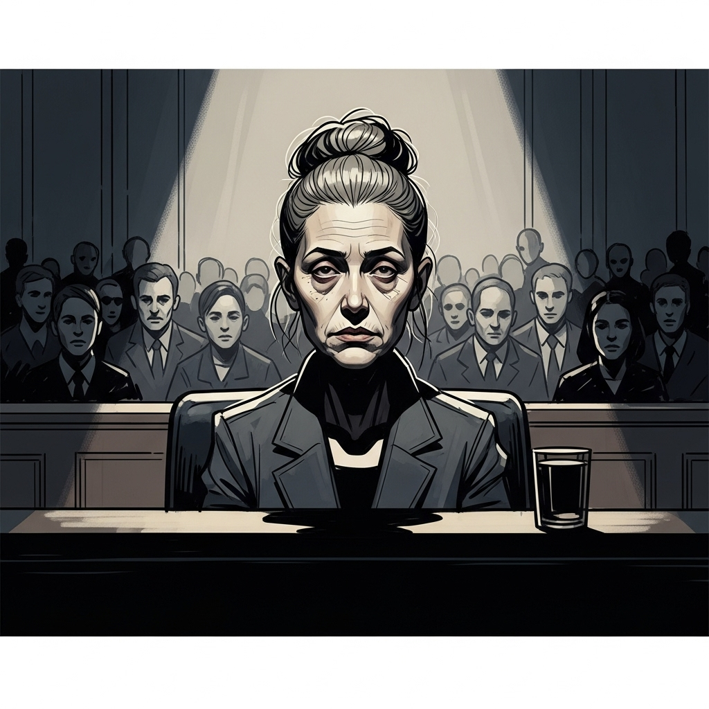 Mushroom Murderer: 5 Chilling Moments From Her Sentencing 2 A courtroom sketch shows the mushroom murderer, Eleanor Vance, with a blank expression during her sentencing.