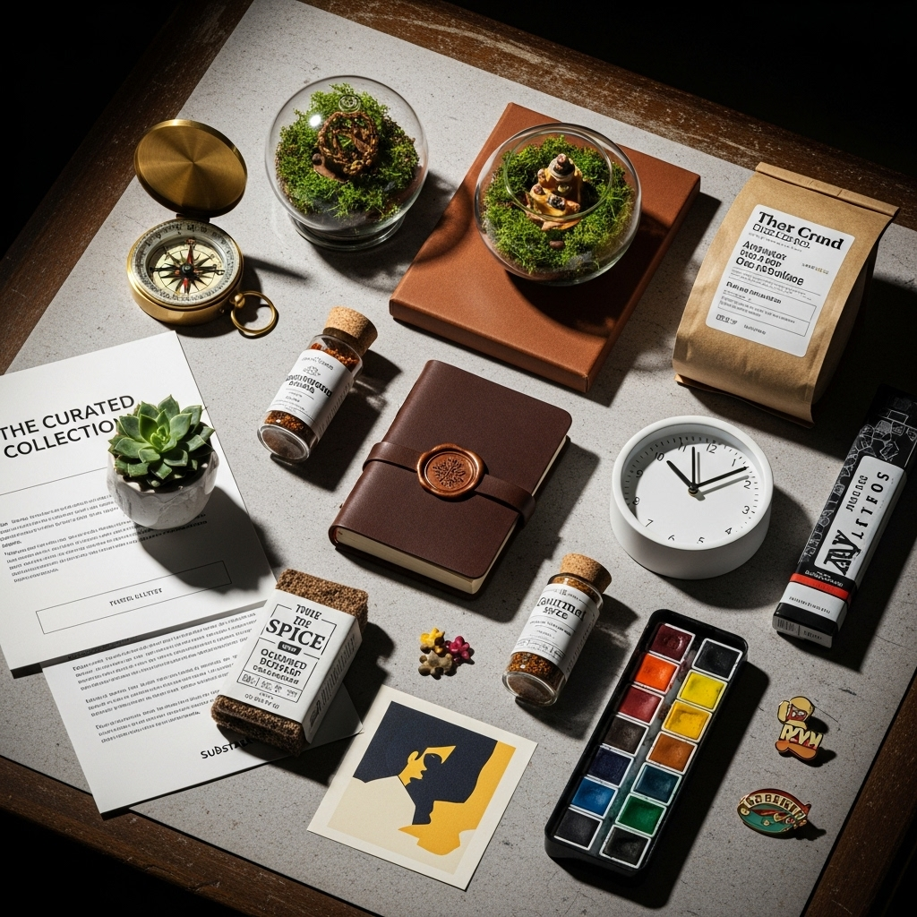 Gift Guides: 5 Top Insights from Substack Fashion Stars 2 A creative collage of niche items featured in an expertly curated gift guide from a Substack newsletter.