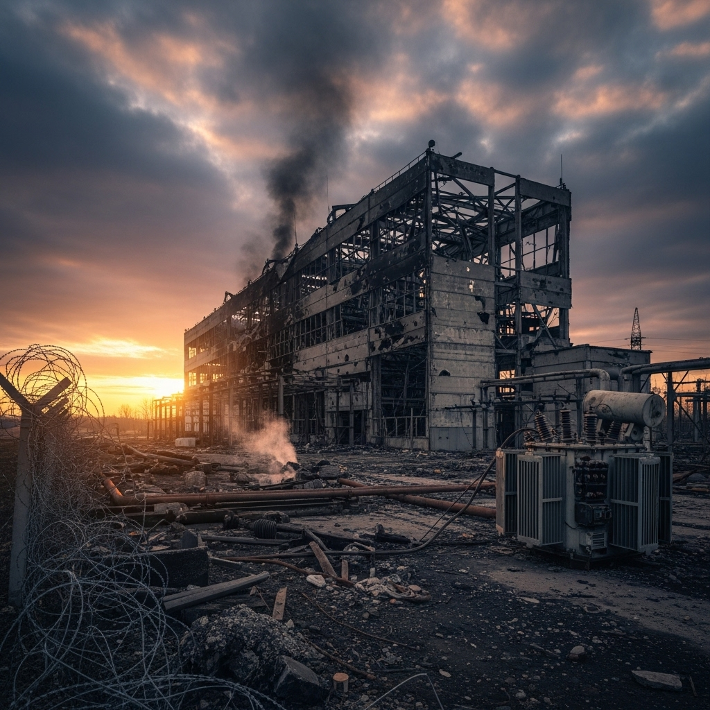 Reported Strike: 2 Major Incidents Unfold in Gaza/Ukraine 3 A damaged energy facility in Ukraine after a reported strike on critical infrastructure.