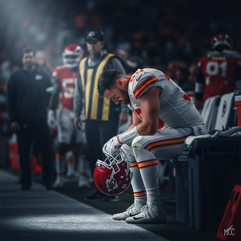 Chiefs loss: 1 Collision That Kelce Takes Full Blame For 3 A dejected Travis Kelce on the sideline after the critical turnover in the Chiefs loss.