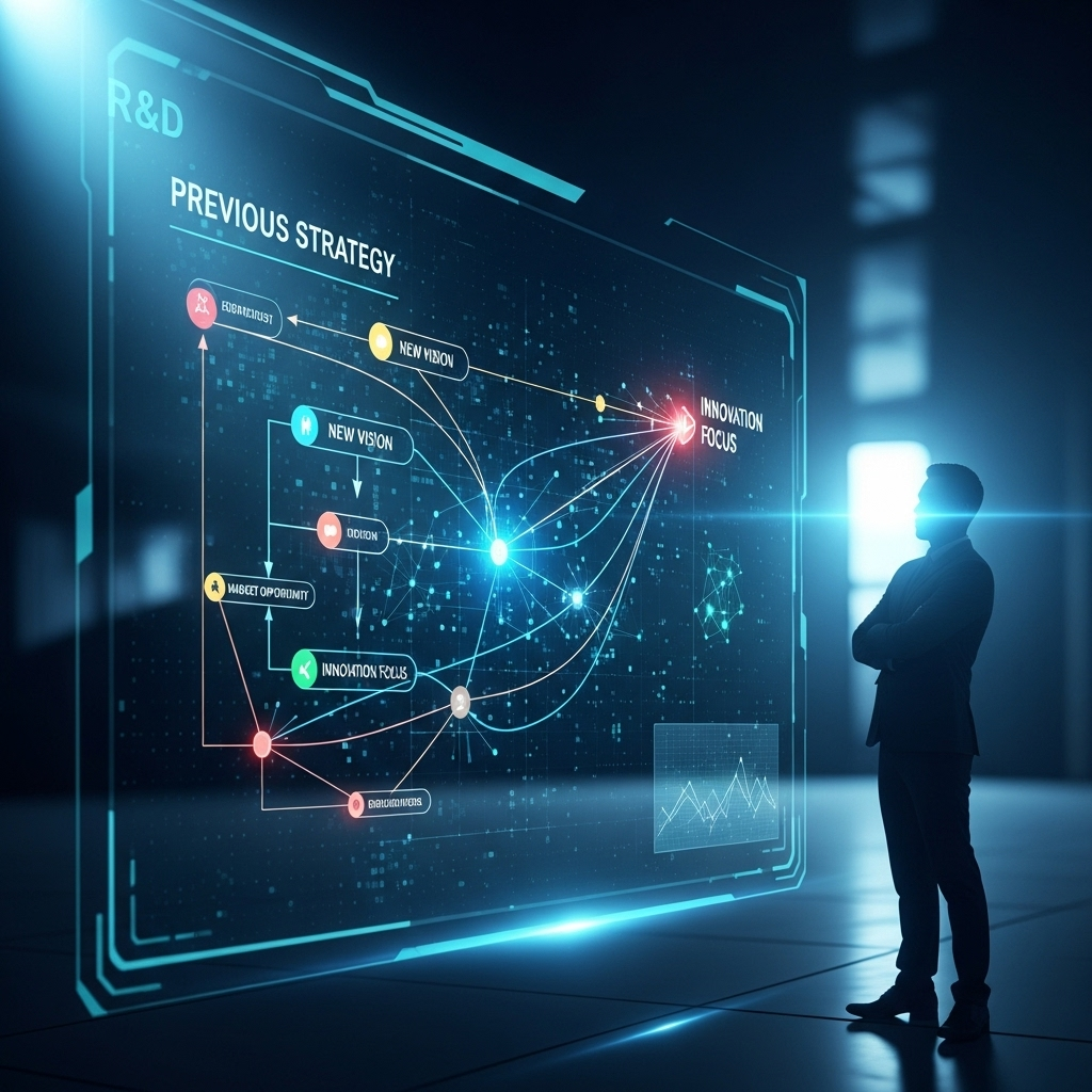 New R&D Chief: 1 Key Appointment for Merck KGaA's Future 3 A diagram showing a strategic shift in a company's direction, symbolizing the impact of the new R&D chief.