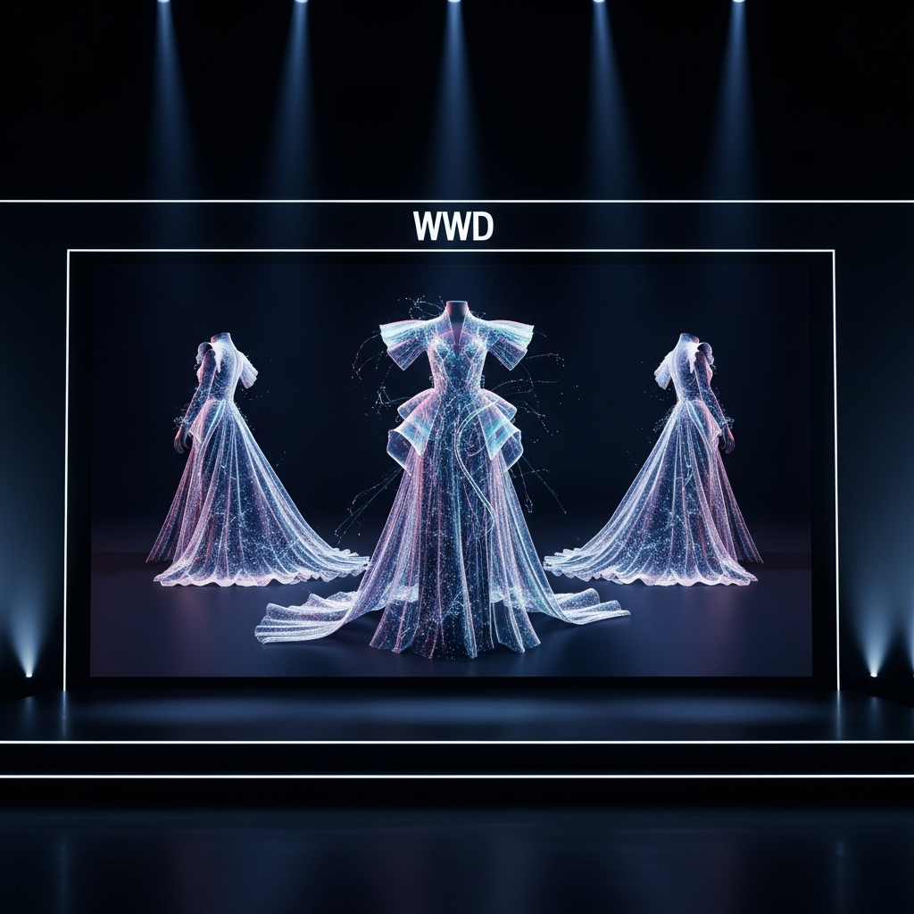 Top WWD Design Honors: 10 Winners Shaping Fashion's Future 3 A digital fashion garment displayed on a screen, a winner of the top wwd design honors.
