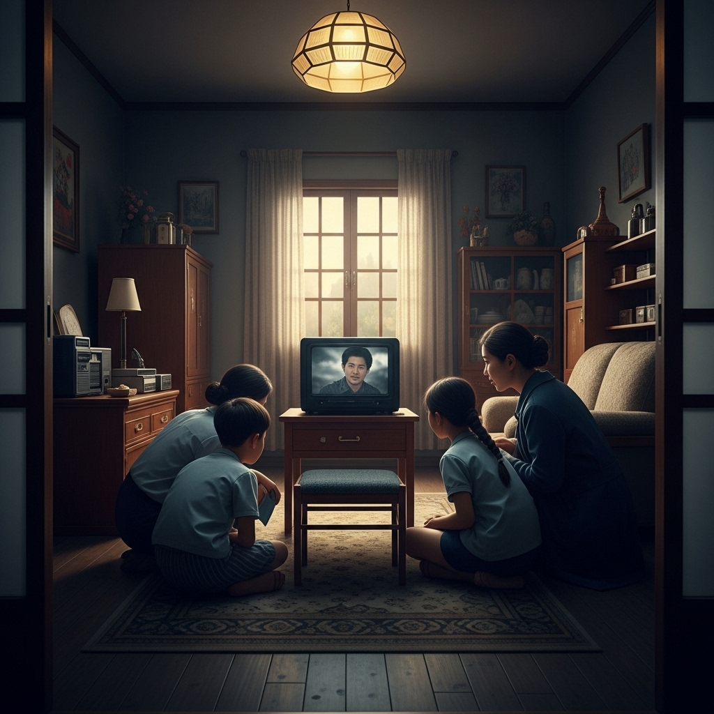 Foreign Films Lead to 7+ Executions in North Korea: UN 4 A dimly lit room in North Korea where a family huddles around a small screen to secretly watch foreign films.