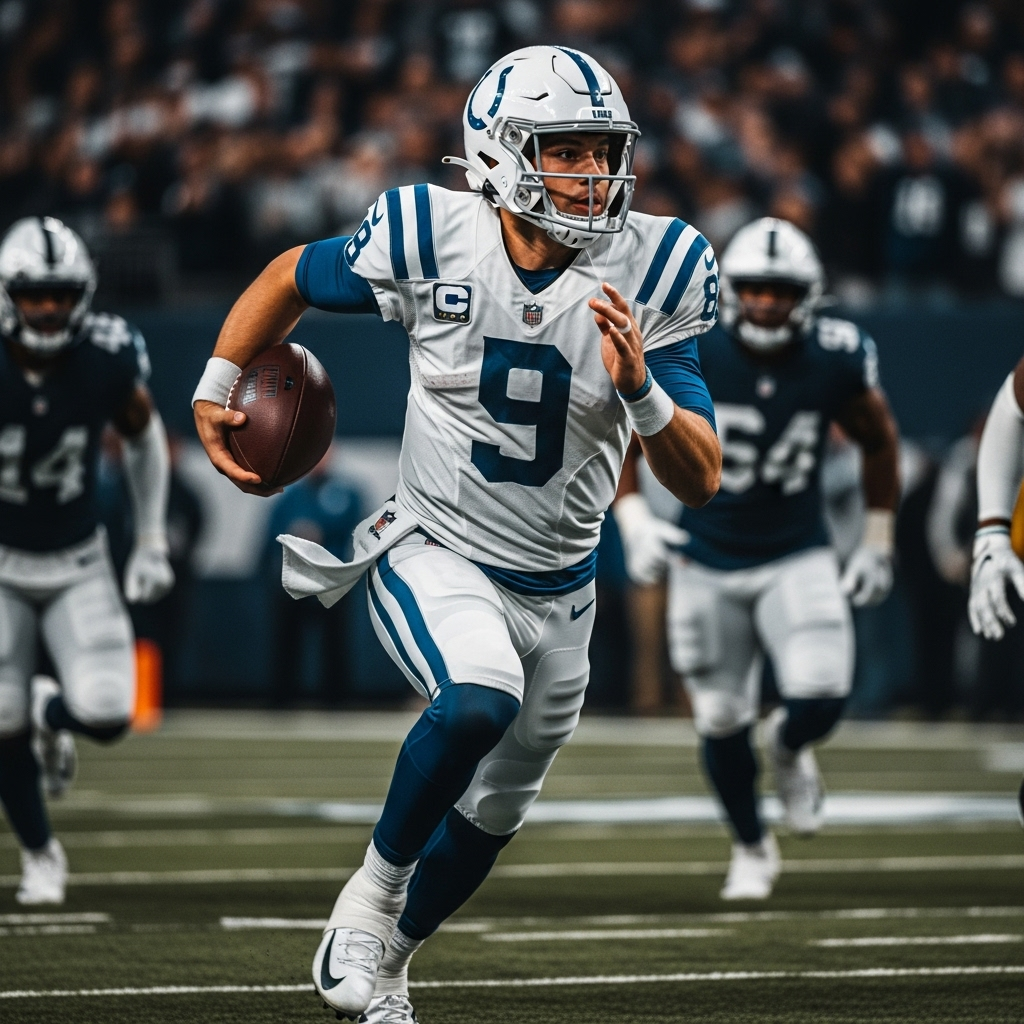 NFL Network Host Fires 1 Shot at ESPN Analyst's Comments 3 A dynamic action shot of Indianapolis Colts quarterback Anthony Richardson scrambling out of the pocket.