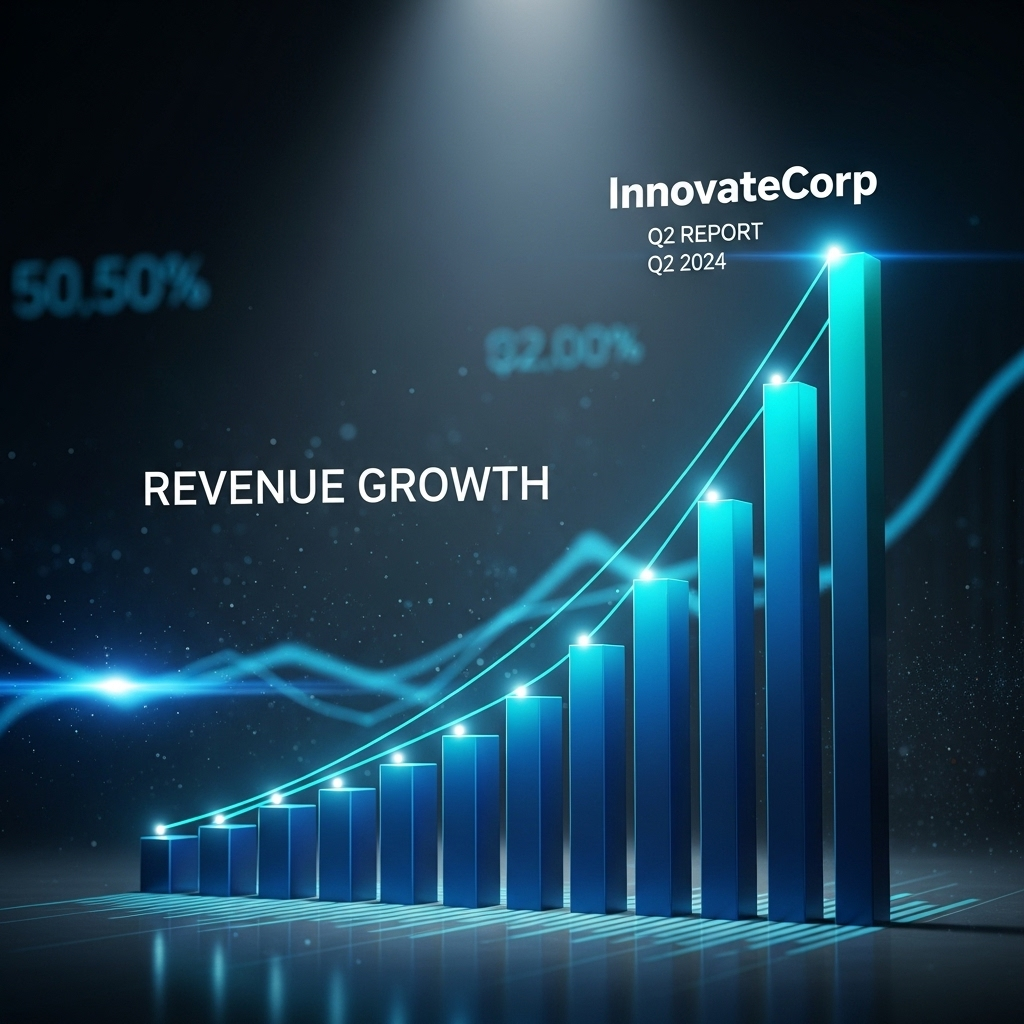 Strong Q2 Report: 5 Key Highlights for Investors 2 A dynamic bar chart showing InnovateCorp's soaring revenue growth, a key feature of its strong q2 report.