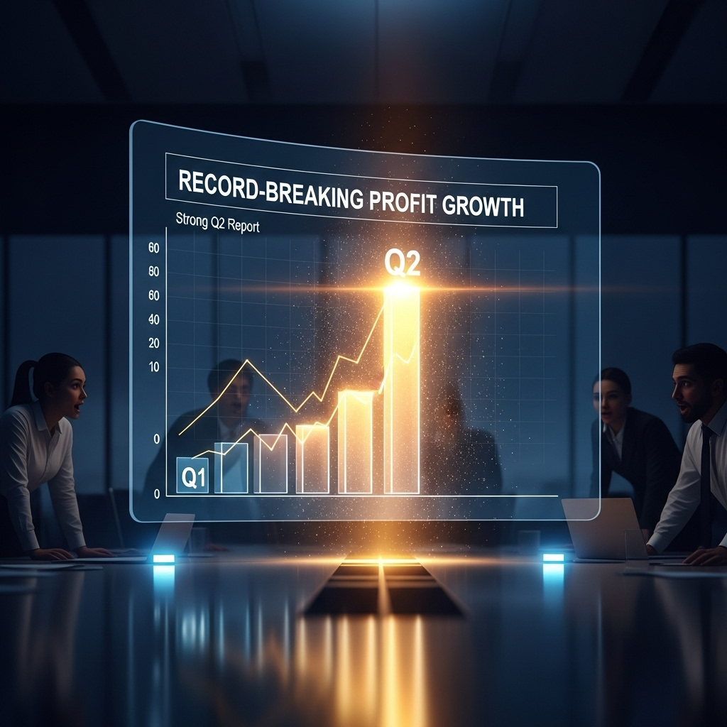 Strong Q2 Report: 7 Reasons for Record-Breaking Profits 2 A dynamic chart showing record-breaking profit growth highlighted in the strong Q2 report.
