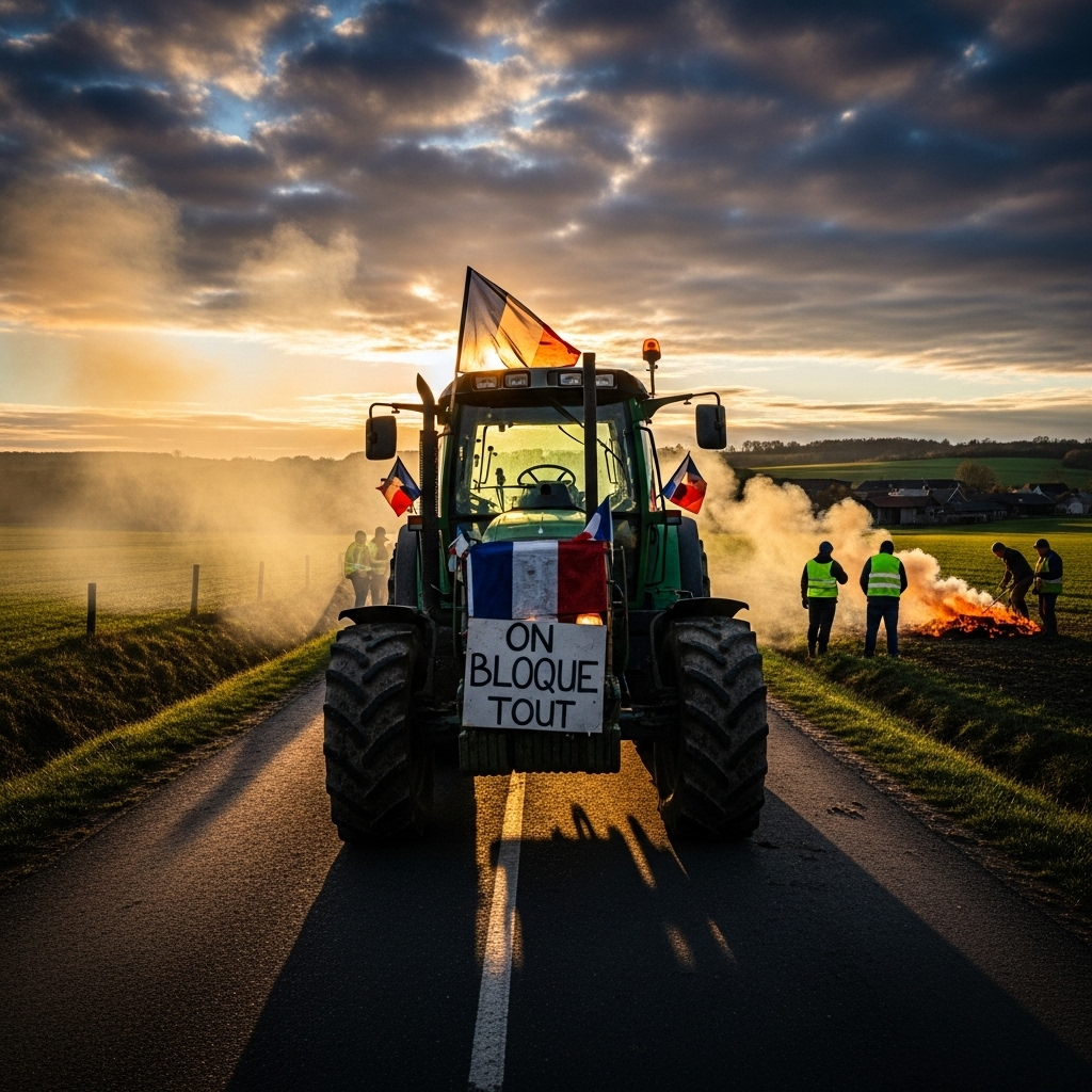 'Block everything' protests: Hundreds arrested in France 3 A farmer's tractor used in a roadblock during the 'block everything' protests in rural France.