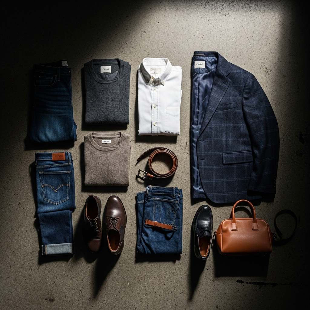 Erik Torstensson: 5 Facts About the FRAME Co-Founder 4 A flat lay of FRAME clothing, showcasing the brand's aesthetic, which Erik Torstensson helped create.