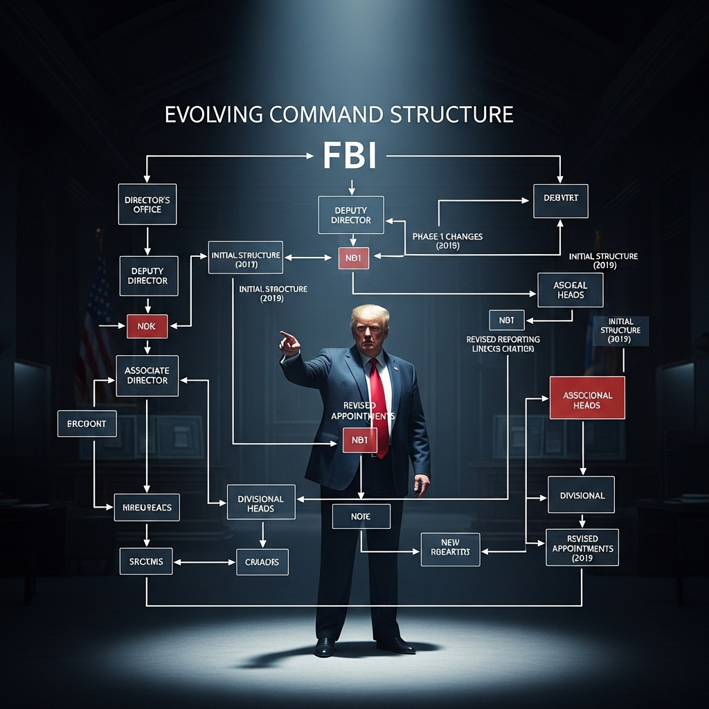 Trump's FBI Director: 3 Ways a New Deputy Sparks a Feud 3 A flowchart diagram showing the changing command structure under trump's fbi director.