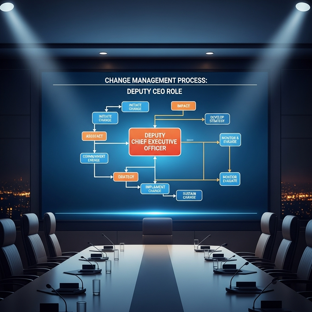 Deputy Chief Executive Officer Role: 5 Key Functions 3 A flowchart showing a change management process, central to the deputy chief executive officer role.