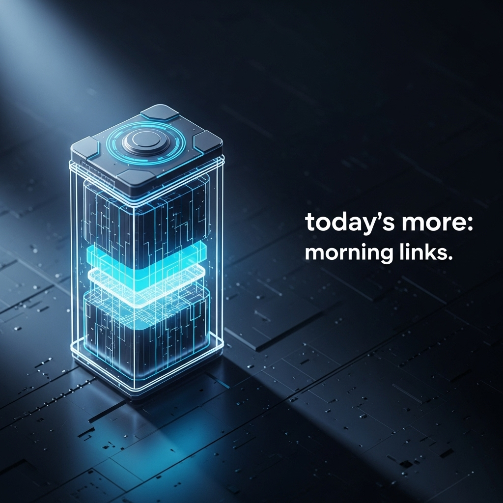 more: morning links: 2 Kennedy Center Firings & News 3 A futuristic graphic of a solid-state battery, an item featured in today's more: morning links.