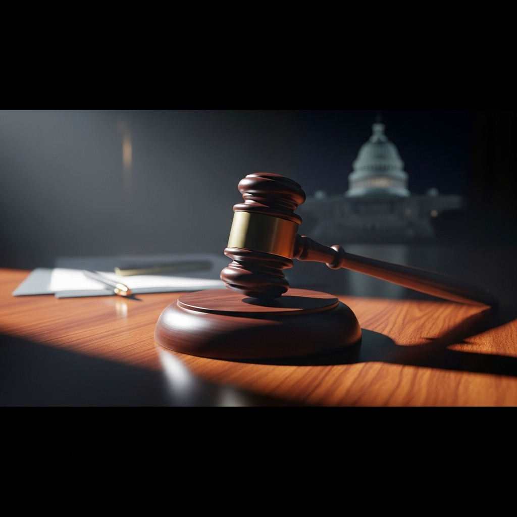 IRS Issues Notice to 1 Top Aide in Tea Party Scandal 4 A gavel on a desk, symbolizing the legal and congressional oversight of the IRS.