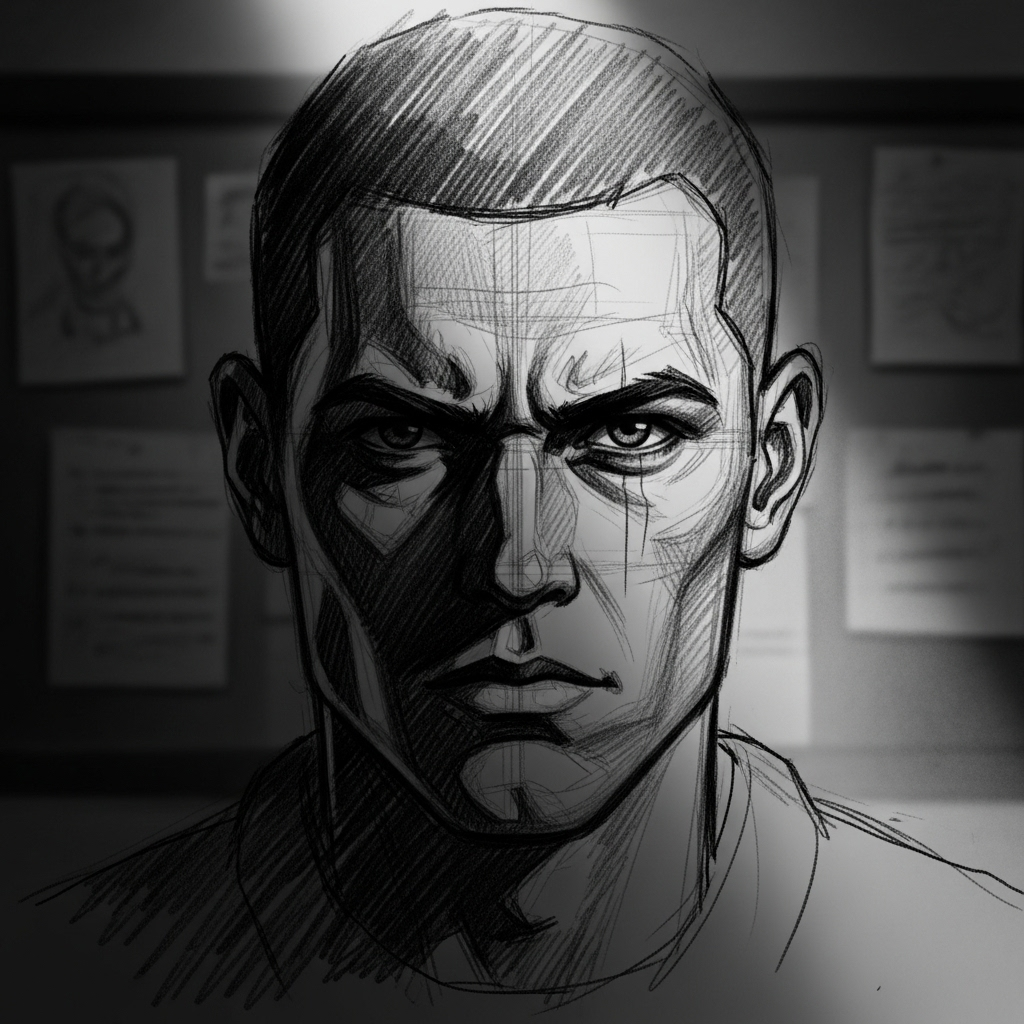 Police Hunt Suspect: 1 New Update on Kirk Shooting 3 A generic police sketch of an individual, illustrating the police hunt suspect efforts.