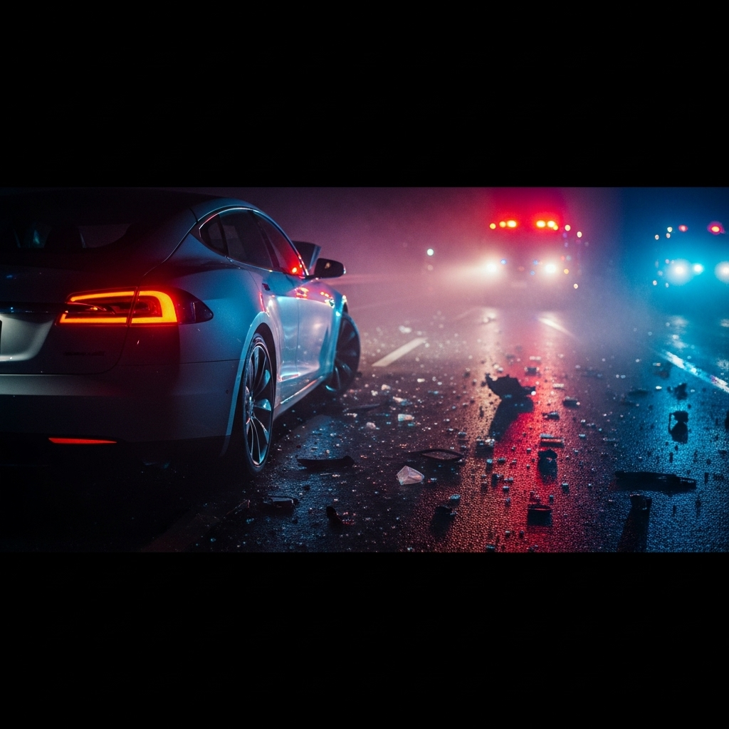 Surrounding body in Tesla: 2 brands drop singer D4vd. 2 A grainy still from the viral video showing the area surrounding body of the white Tesla.