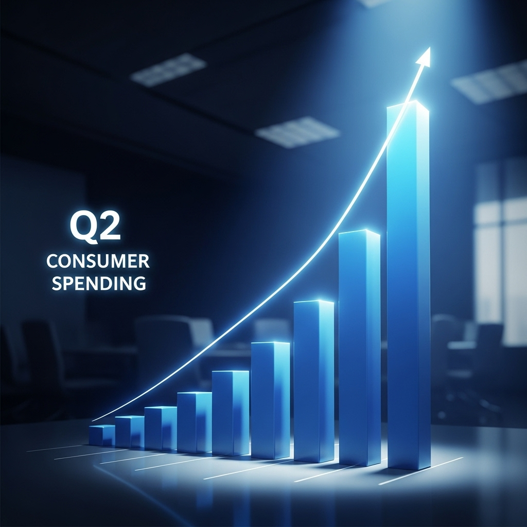 Strong Q2 Report: 5 Key Insights for Market Growth 2 A graph showing a steep upward trend in consumer spending, illustrating a key part of the strong q2 report.