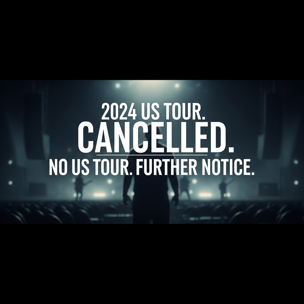 No US Tour in 2024: Bad Bunny's Stand Against ICE Raids 3 A graphic announcing the cancellation with the bold text: '2024 US Tour Cancelled. No US Tour Until Further Notice.'