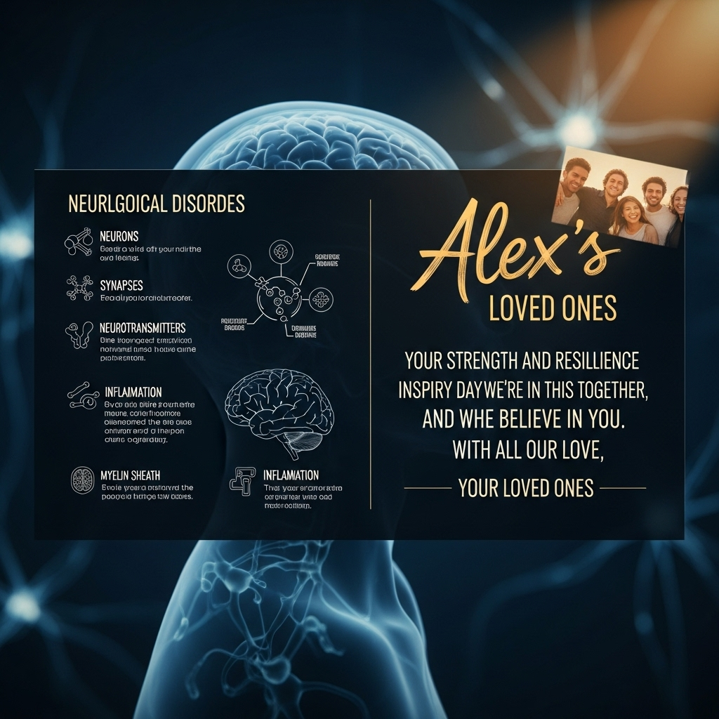 Loved Ones of 1st Gay NBA Star Ask for Medical Support 4 A graphic explaining the basics of the neurological disorder, with a hopeful message from Alex Sterling's loved ones.