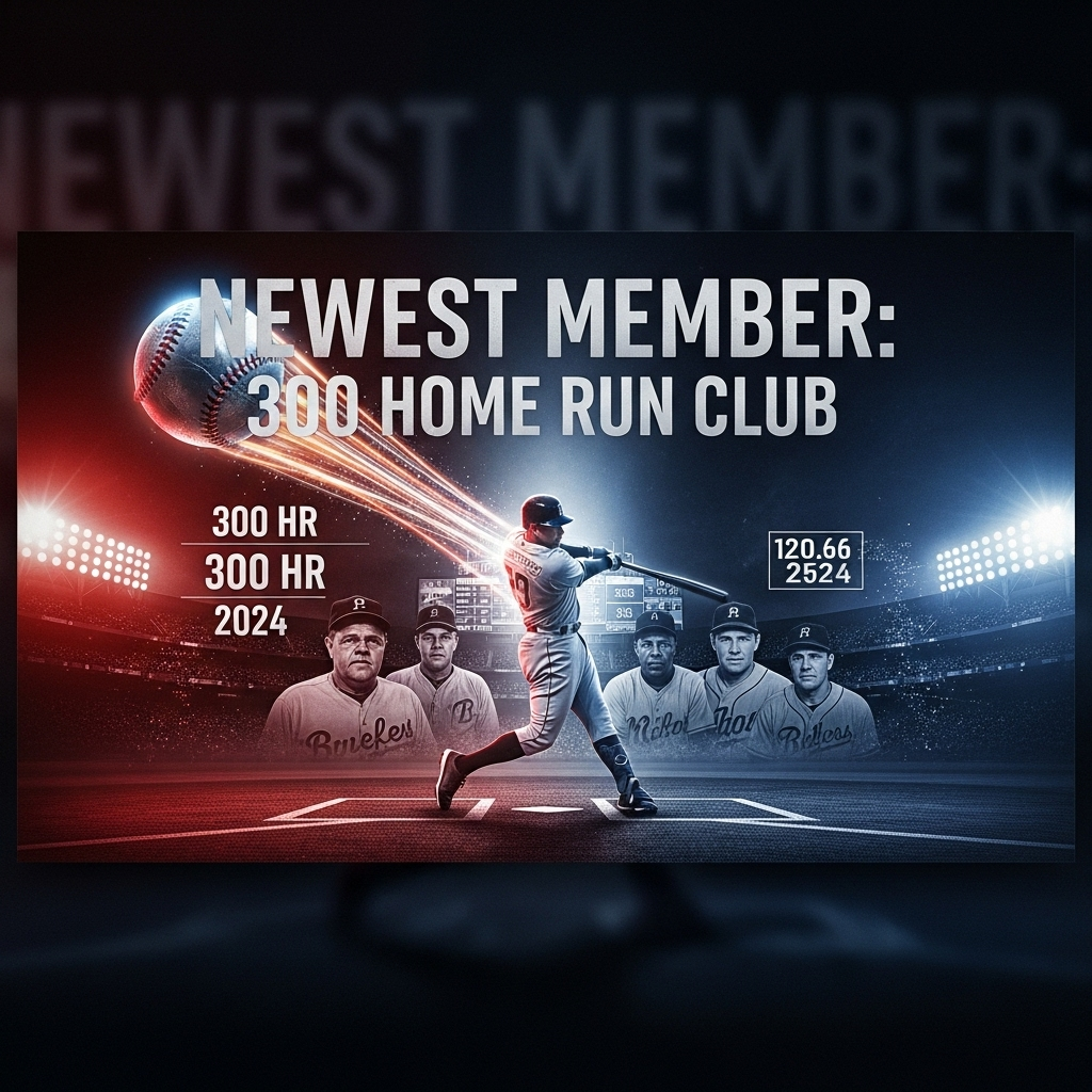 Historic List: Yankees Slugger Hits #300, Passes Legend 3 A graphic illustrating the newest member of the 300 home run club on the historic list of MLB's greatest sluggers.