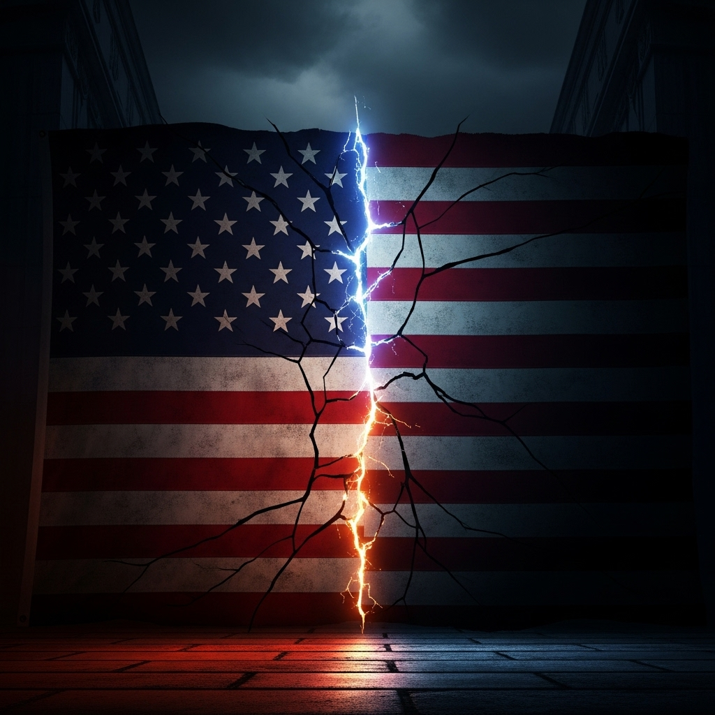 Trump Nominees: GOP Weighs Nuclear Option for 30+ Judges 4 A graphic showing a divided American flag, representing the political battle over Trump nominees.