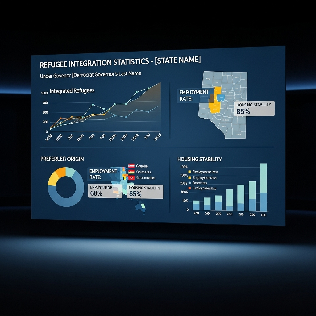 Dem governor speaks out 48 hours after refugee murder 3 A graphic showing refugee integration statistics in the state under the dem governor.