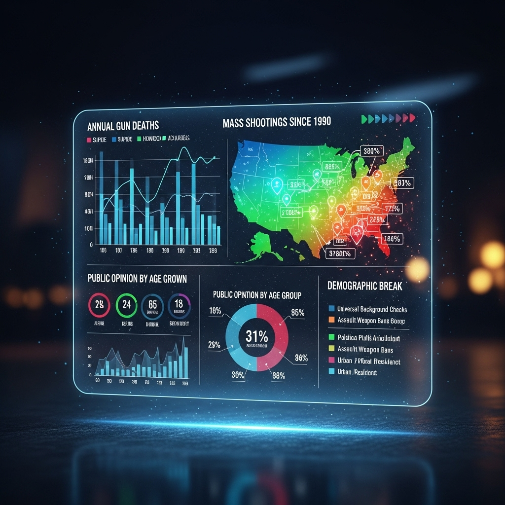 Gun Control: 1 WNBA Star Demands Action After Shooting 3 A graphic showing statistics and data points related to the gun control debate in the United States.
