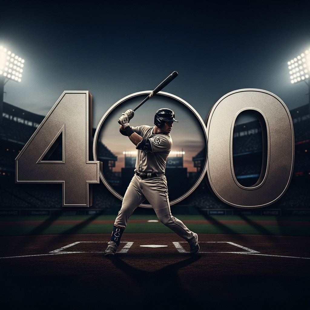 Mike Trout Hits 399th Career Home Run, Nears 400 3 A graphic showing the number 400 with a silhouette of Mike Trout swinging a bat.