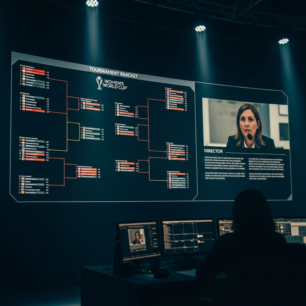Women's World Cup Director Defends 13-0 Tournament Score 4 A graphic showing the tournament bracket, with the women's world cup director's comments providing context for the results.