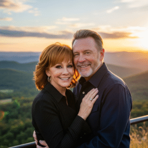 a happy photo of reba mcentire and rex linn symbolizing the joy behind rex s decision to propose 0