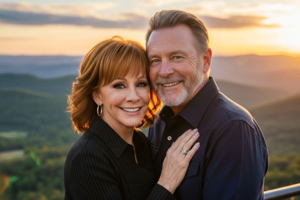 a happy photo of reba mcentire and rex linn symbolizing the joy behind rex s decision to propose 0