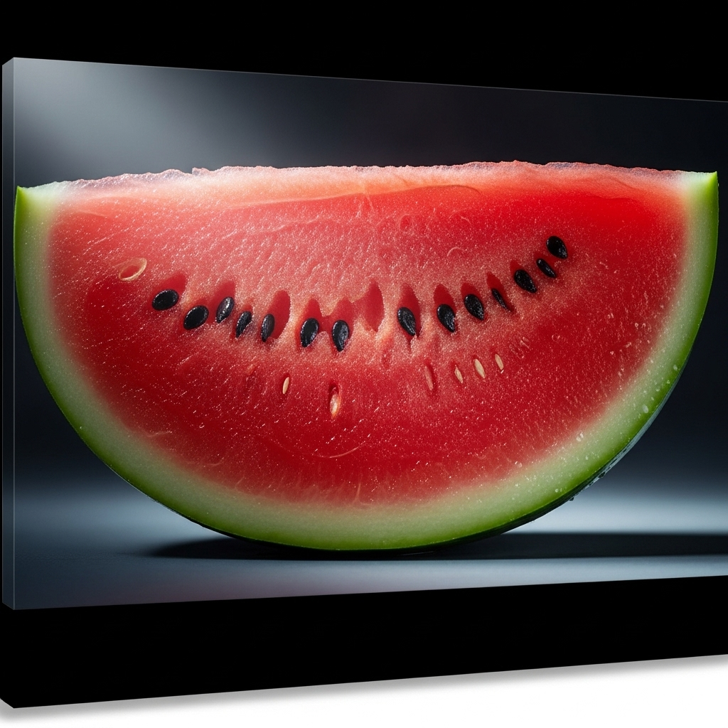 True Berries: 5 Shocking Fruits That Aren't What You Think 4 A juicy slice of watermelon showing its black seeds, a classic example of modified true berries called pepos.